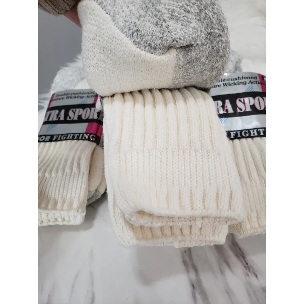 NEW 4 PAIRS Vintage USA Cotton Crew Socks Sport Size 4-10 Mens 80s 90s gym